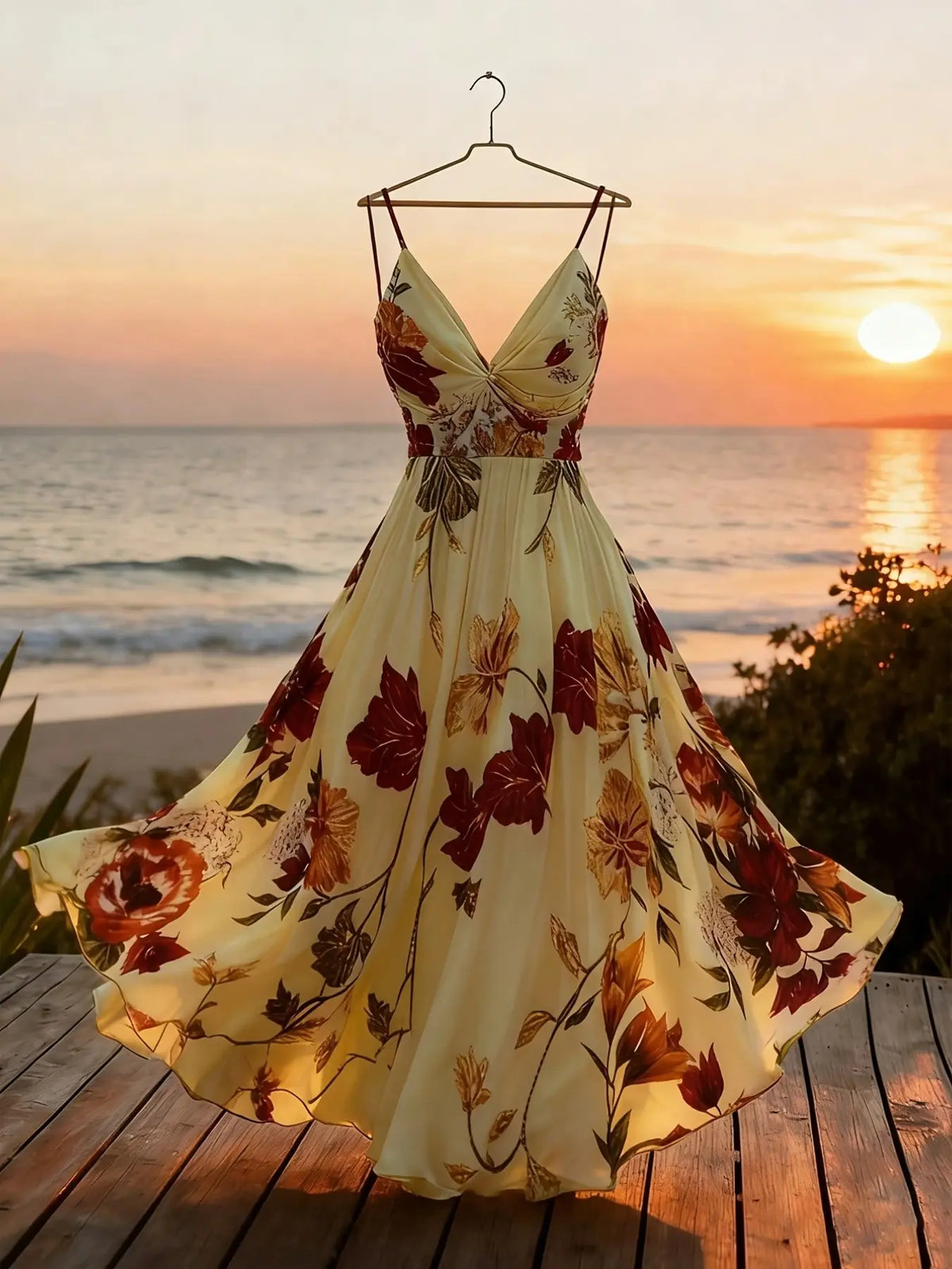 Women's Plus Size Elegant Casual Floral Print Sleeveless Dress, Comfortable Stylish and Chic Summer Dress, Casual Beach Sundress, Perfect for Daily Wear