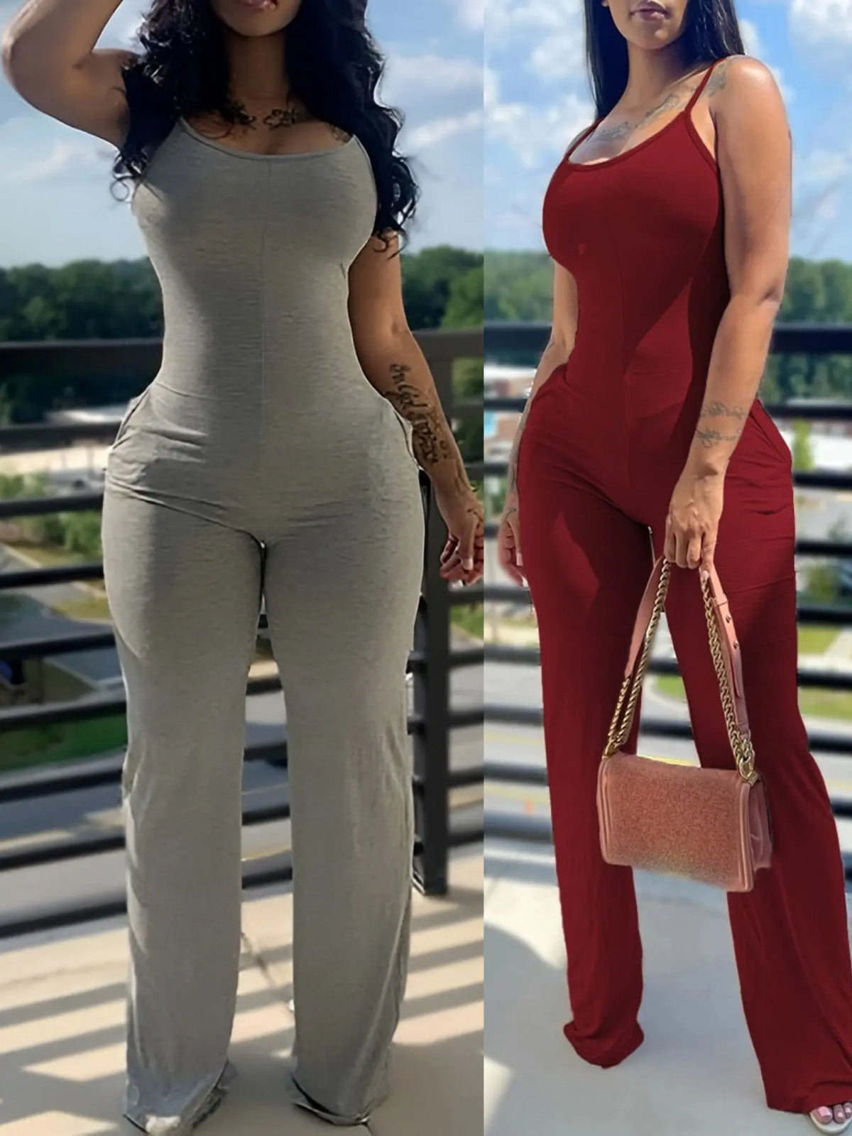 Fashion Sleeveless Jumpsuit for Women, Plain Color with Pockets, Casual Long/regular Length, Unlined and Lightweight Design, Fit, Casual Jumpsuit Overalls