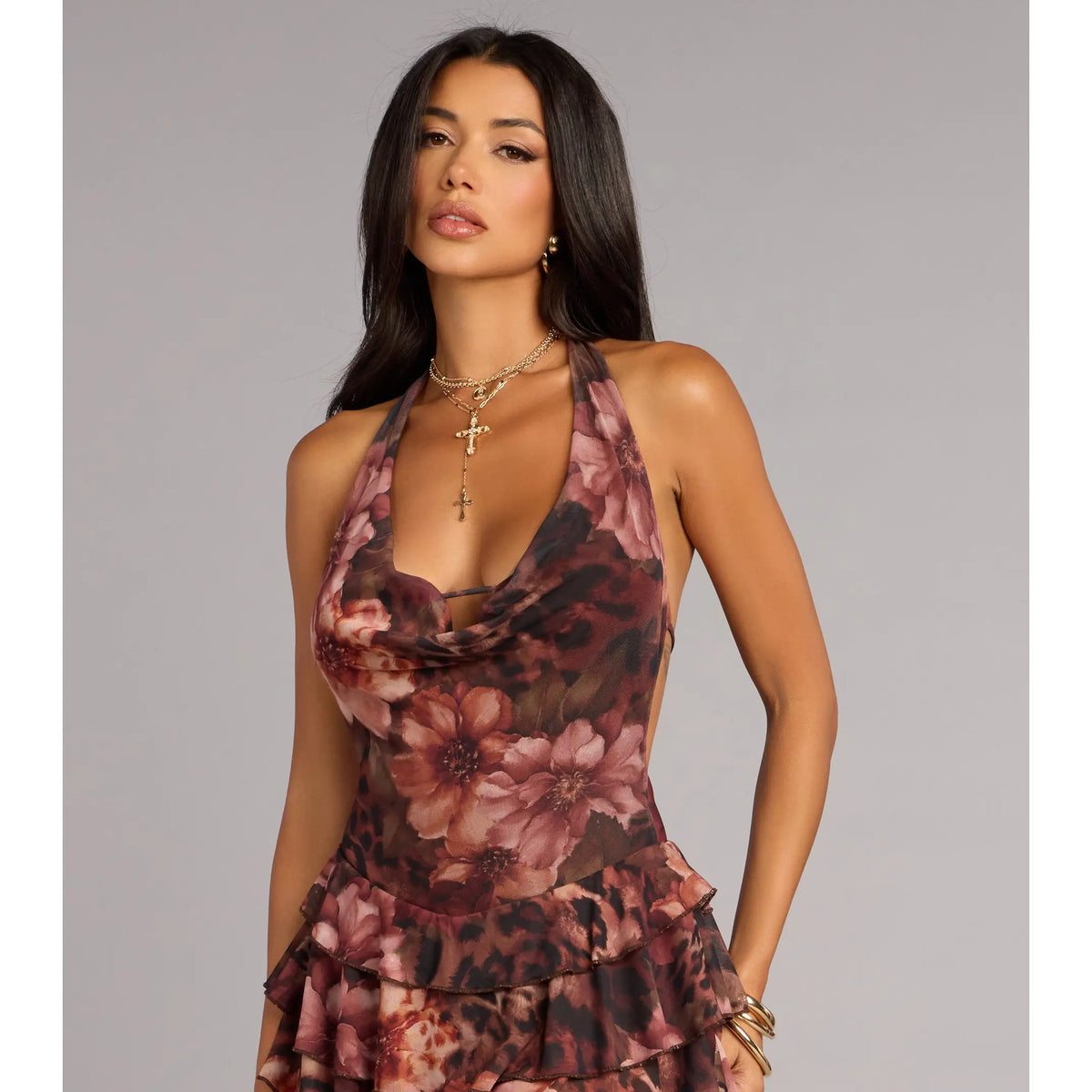 After Hours Romance Floral Open Back Romper