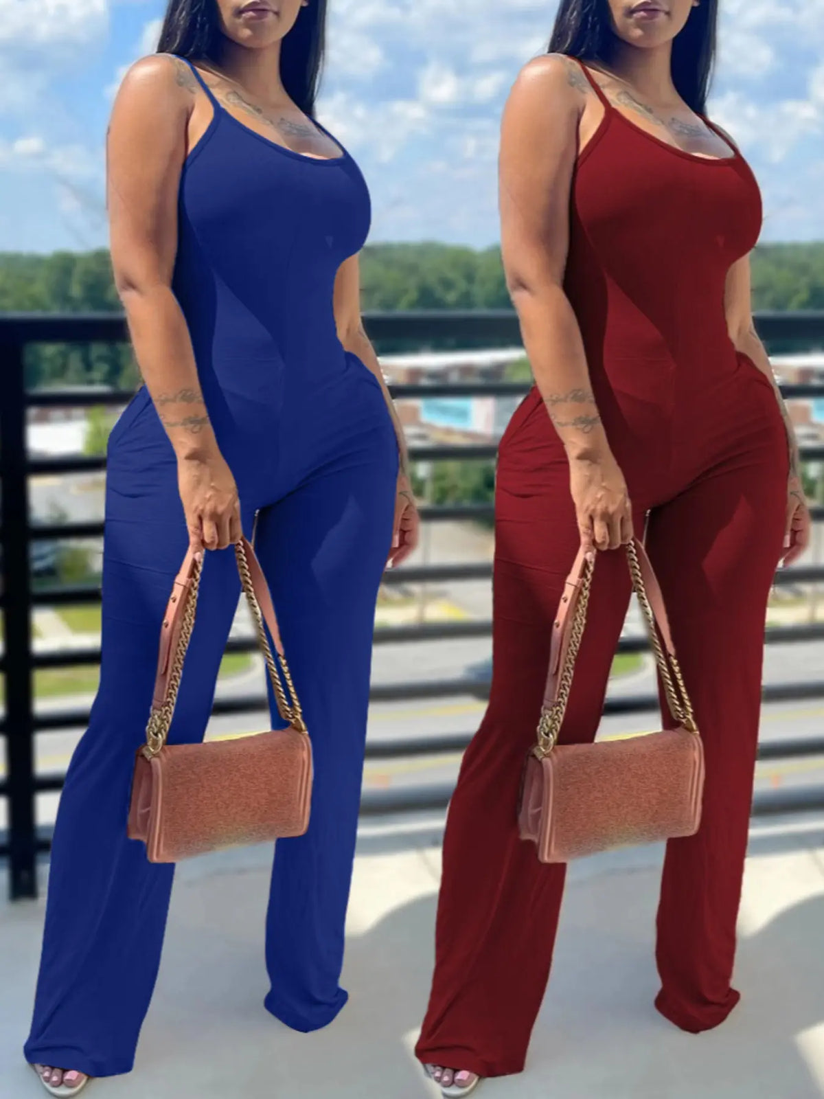 Fashion Sleeveless Jumpsuit for Women, Plain Color with Pockets, Casual Long/regular Length, Unlined and Lightweight Design, Fit, Casual Jumpsuit Overalls