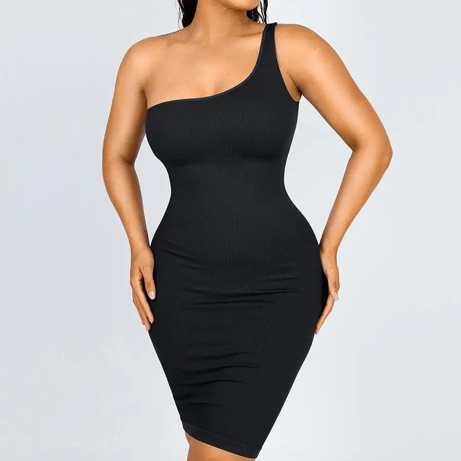 FeelinGirl Bodycon Dress for Women Built in Bra Ribbed Midi Dress Sleeveless Bodycon Maxi Dresses Casual 360° waist control  Summer Minimalist #SummerVibes
