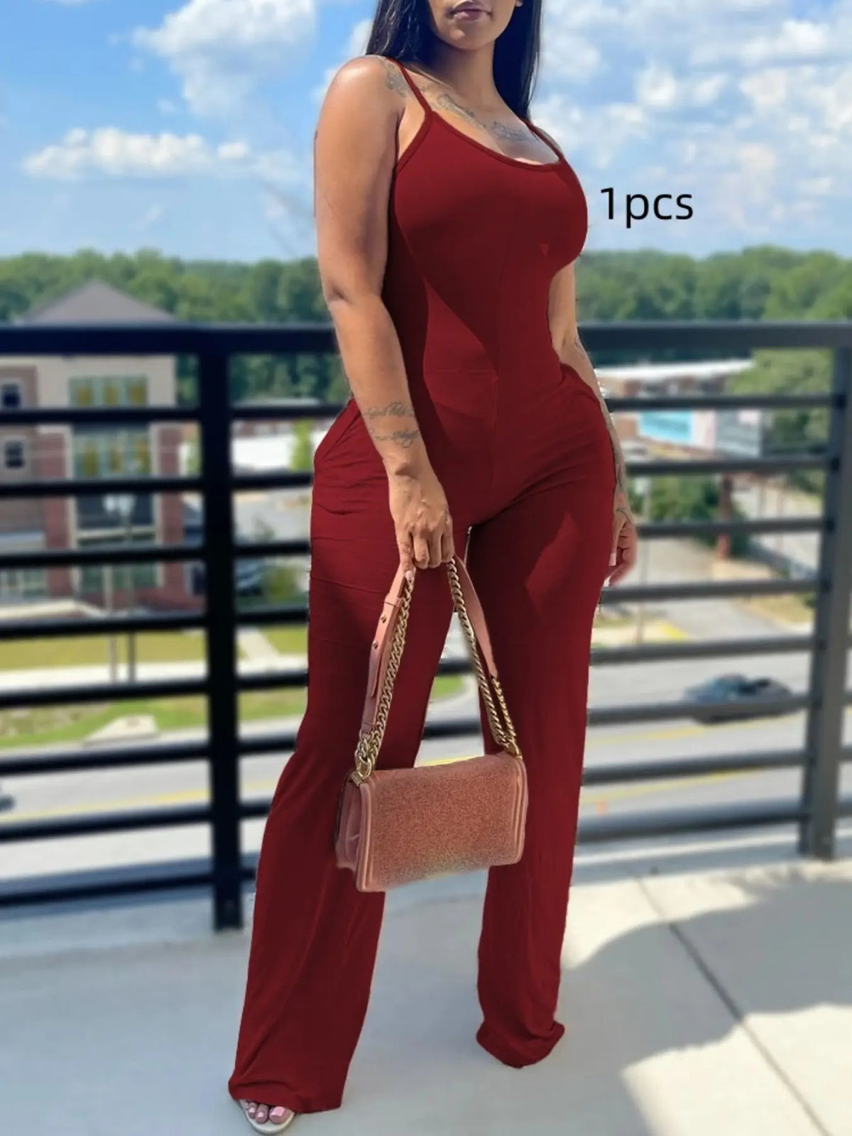 Fashion Sleeveless Jumpsuit for Women, Plain Color with Pockets, Casual Long/regular Length, Unlined and Lightweight Design, Fit, Casual Jumpsuit Overalls