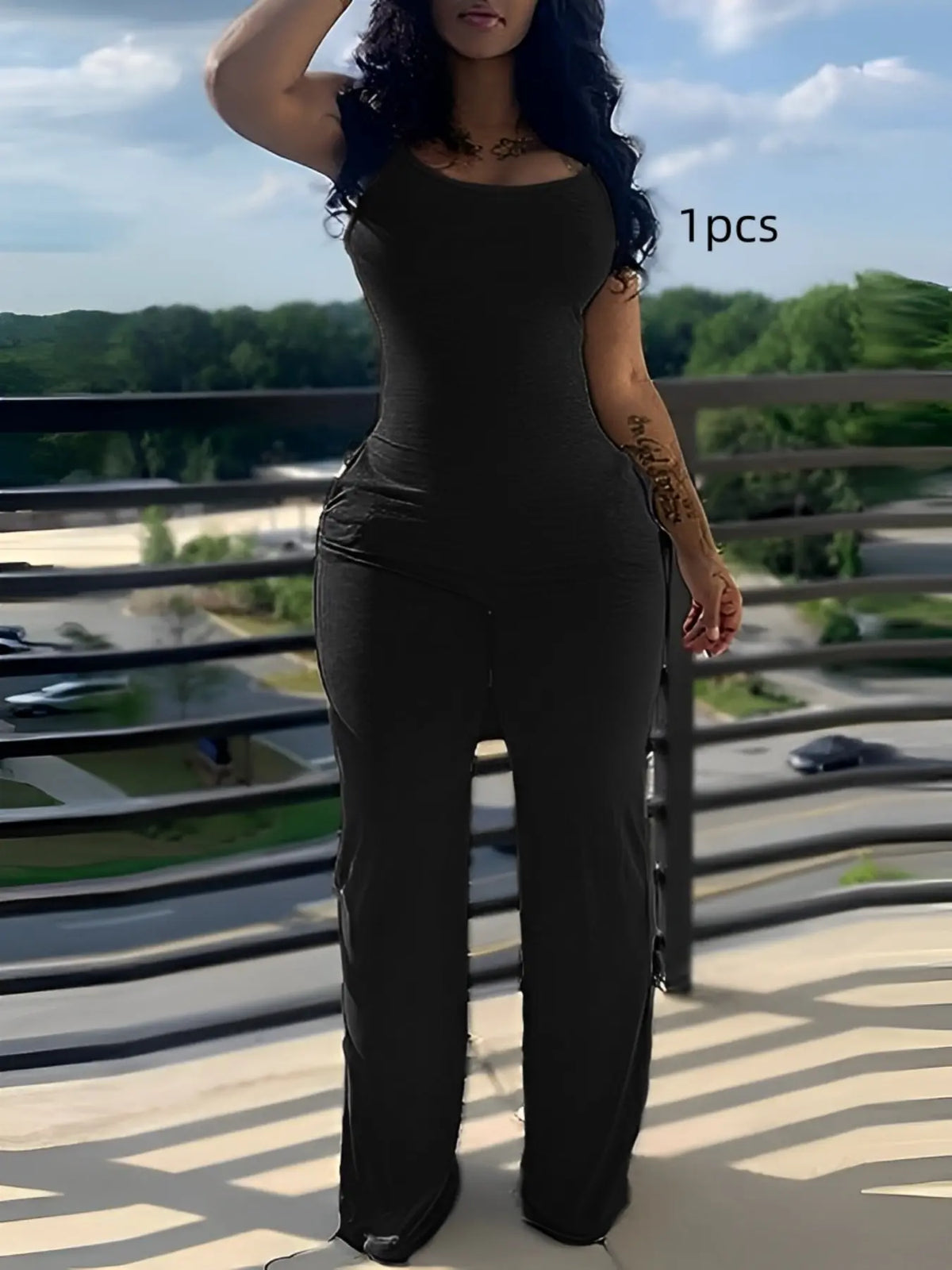 Fashion Sleeveless Jumpsuit for Women, Plain Color with Pockets, Casual Long/regular Length, Unlined and Lightweight Design, Fit, Casual Jumpsuit Overalls