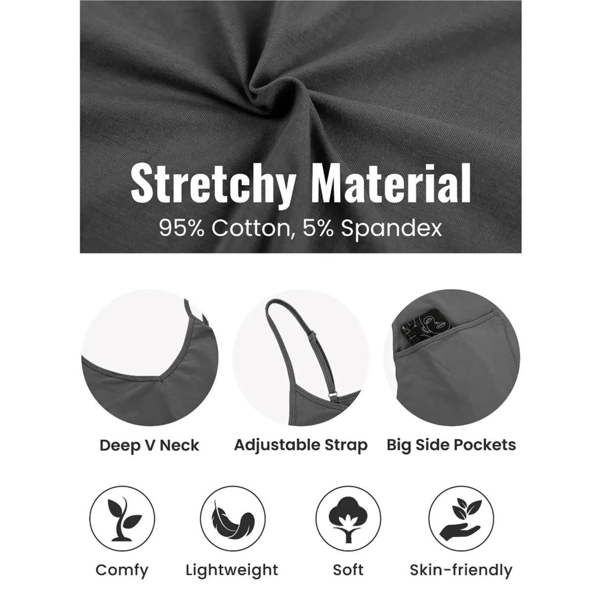Tanming Lady's Casual Strappy V-Neck Sleeveless Harem Overalls - Stretchy Adjustable Strap Romper with Pockets, Fashion Apparel Clothing for Women, Spring-Summer Statements, Women's Clothes, Clothes For Women
