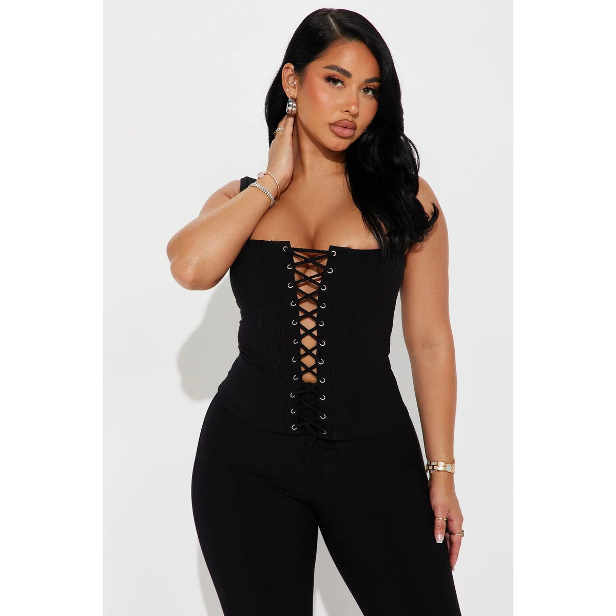 Carina Snatched Pant Set - Black