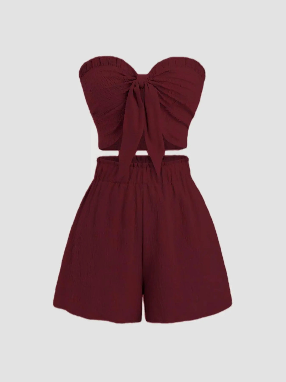 Women's Casual Two-Piece for Beach Dates, Romantic Cropped Top and Fitted Shorts, Relaxed Fit with Off-Shoulder Design, Woven, Clothes, Womenswear, Two Pieces Outfits