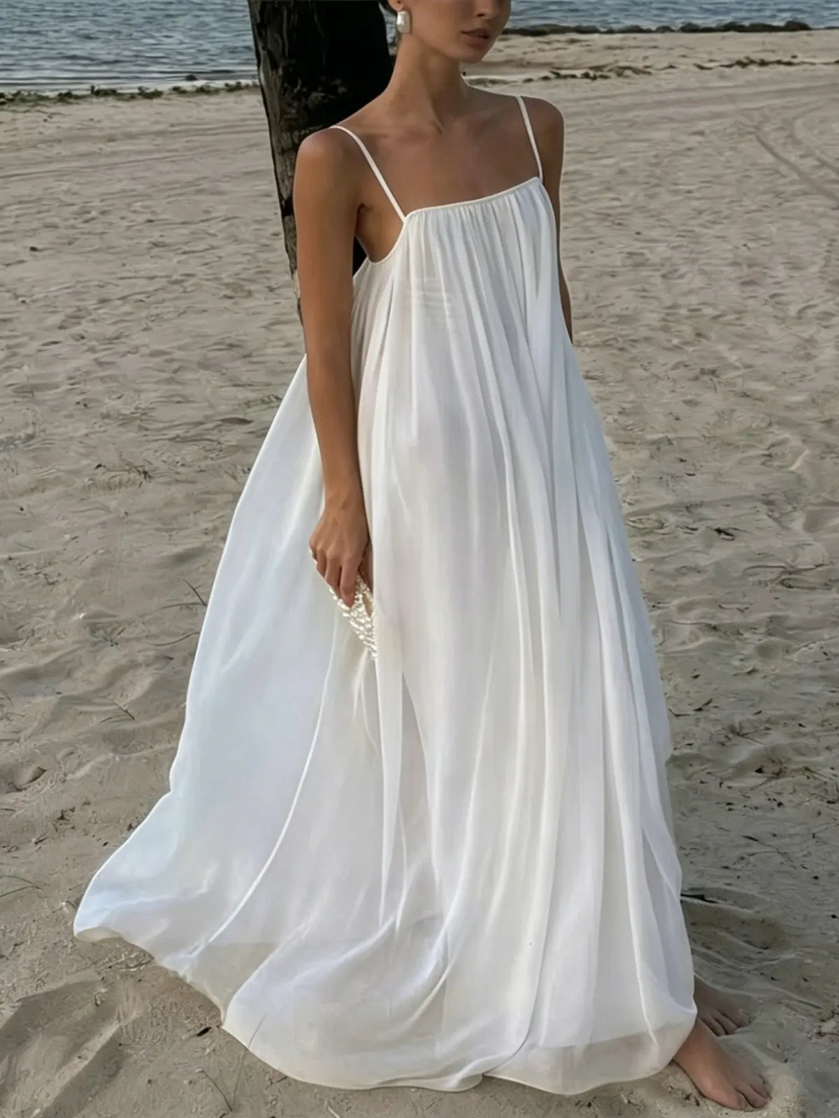 KAYWIDE Basic Simple Loose Moonlight Adjustable Buckle Sleeveless Long Dress, Comfortable and Stylish Summer Casual Fashion Dress