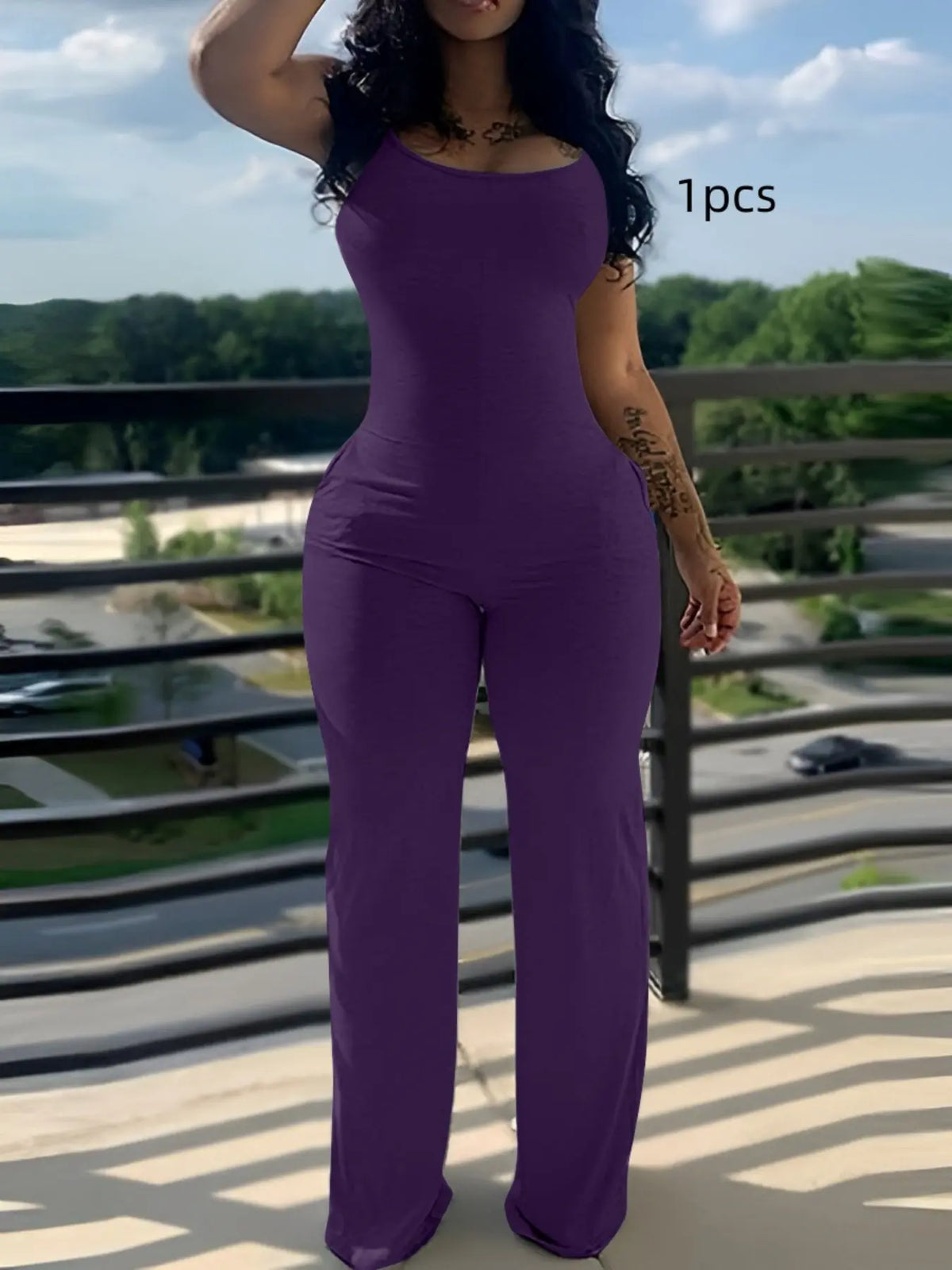 Fashion Sleeveless Jumpsuit for Women, Plain Color with Pockets, Casual Long/regular Length, Unlined and Lightweight Design, Fit, Casual Jumpsuit Overalls