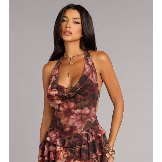 After Hours Romance Floral Open Back Romper