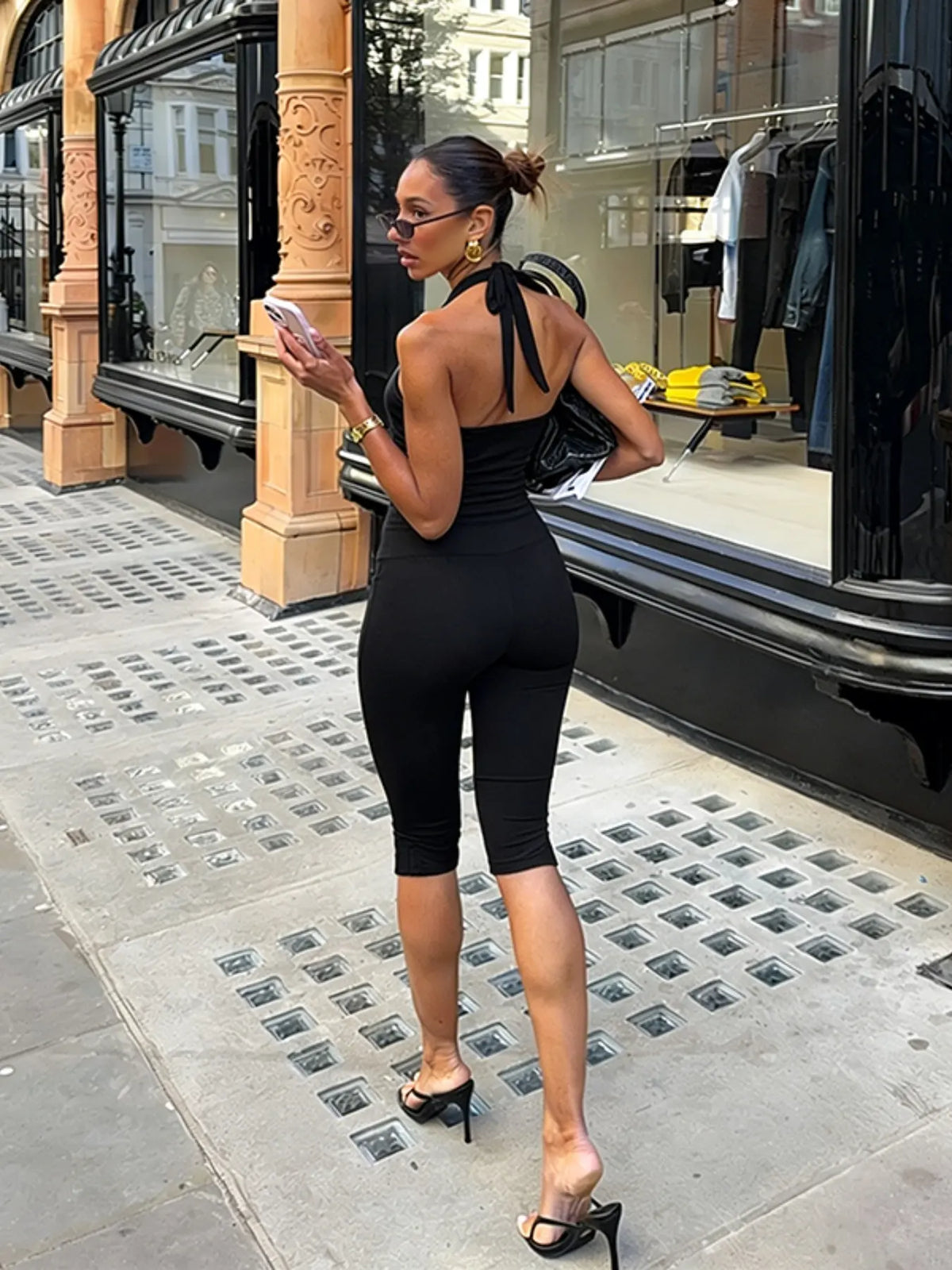 Women's Top and Knee-Length Leggings Set, Casual Summer Outfit, Comfortable and Stylish, Perfect for Daily Wear, Everyday