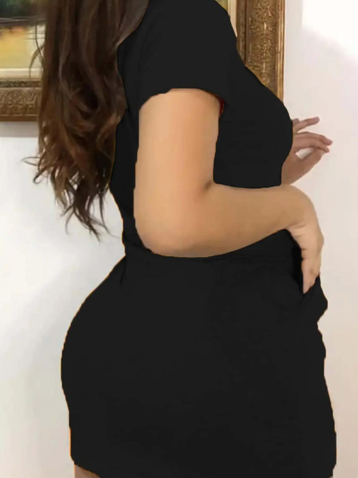 Women's Plain Minimalist Basic Pocket Dress, Casual Short Sleeve Round Neck Dress for Daily Wear, Ladies Clothes for All Seasons, Summer Sundress, Beach Summer Dress, Womenswear, Beach Style Dress, Minimalist Solid Dress