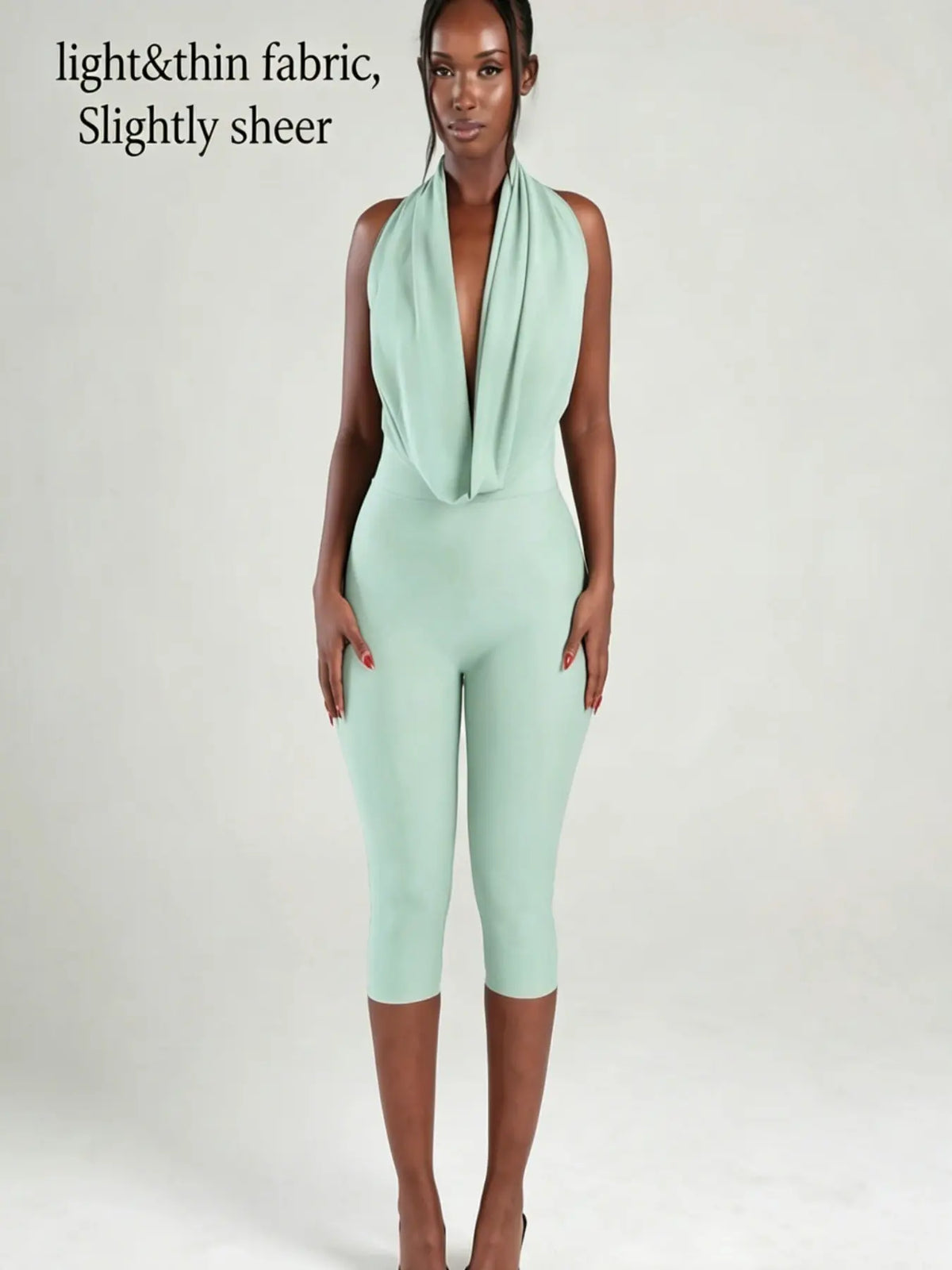 Women's Sexy Backless Sleeveless Bodycon Fit Jumpsuit, Simple Design, Casual Daily Wear, Fashionable and Stylish, Ideal for Everyday, Backless Fitted Jumpsuit