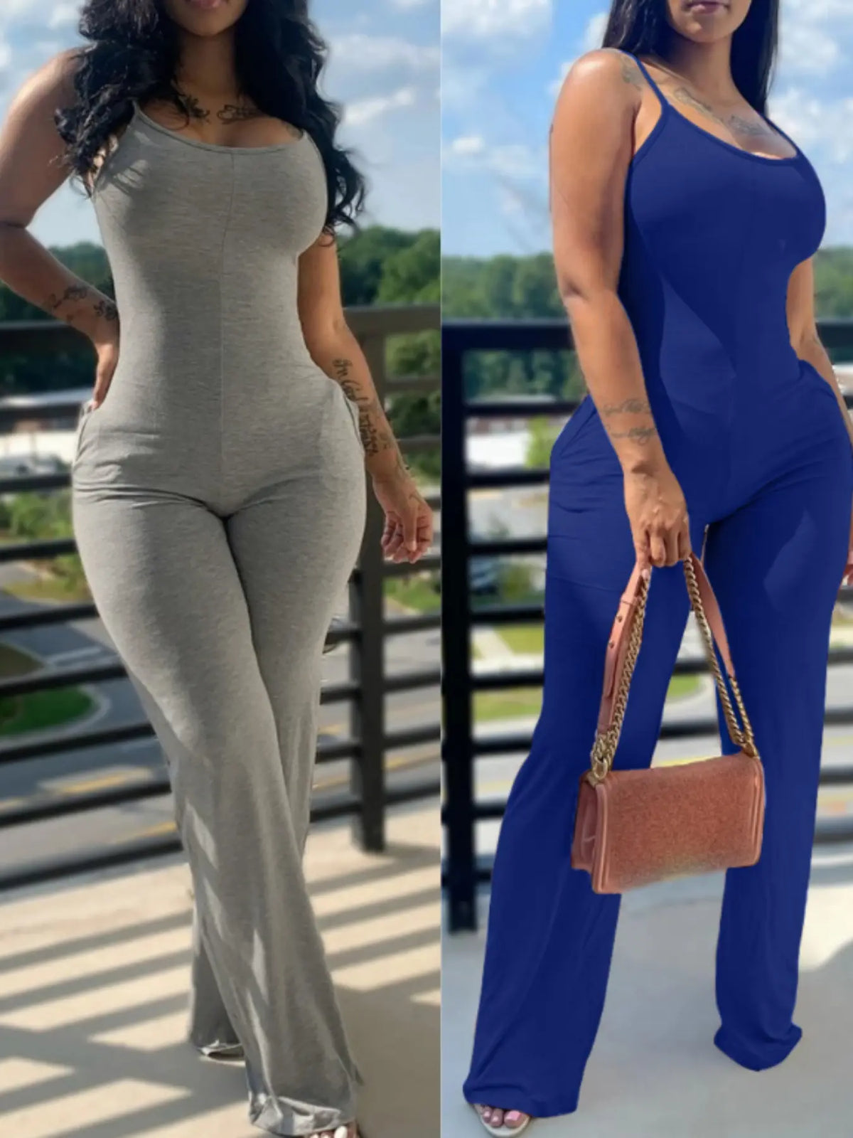 Fashion Sleeveless Jumpsuit for Women, Plain Color with Pockets, Casual Long/regular Length, Unlined and Lightweight Design, Fit, Casual Jumpsuit Overalls