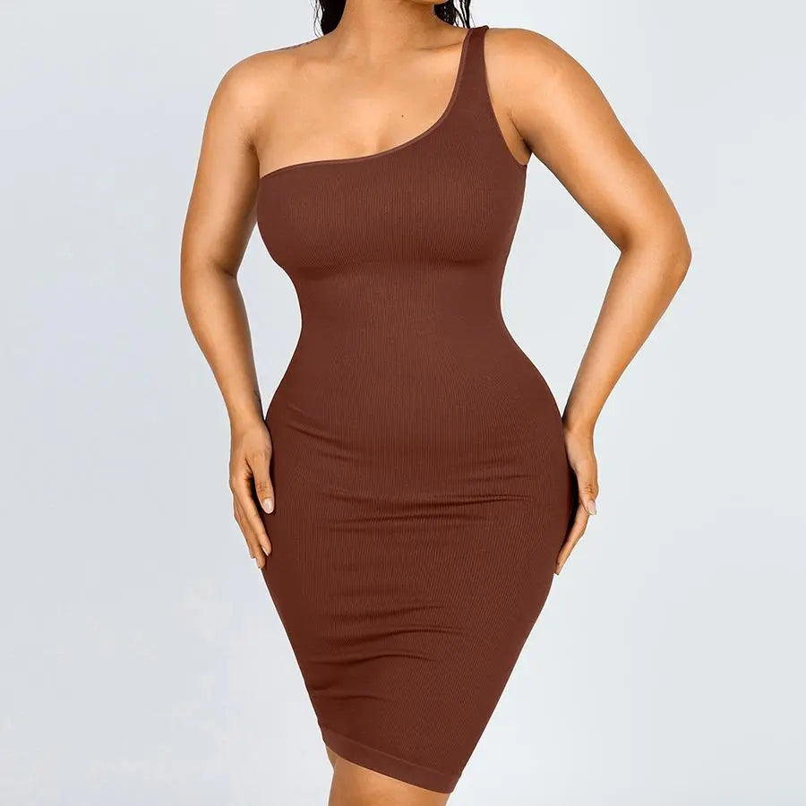 FeelinGirl Bodycon Dress for Women Built in Bra Ribbed Midi Dress Sleeveless Bodycon Maxi Dresses Casual 360° waist control  Summer Minimalist #SummerVibes