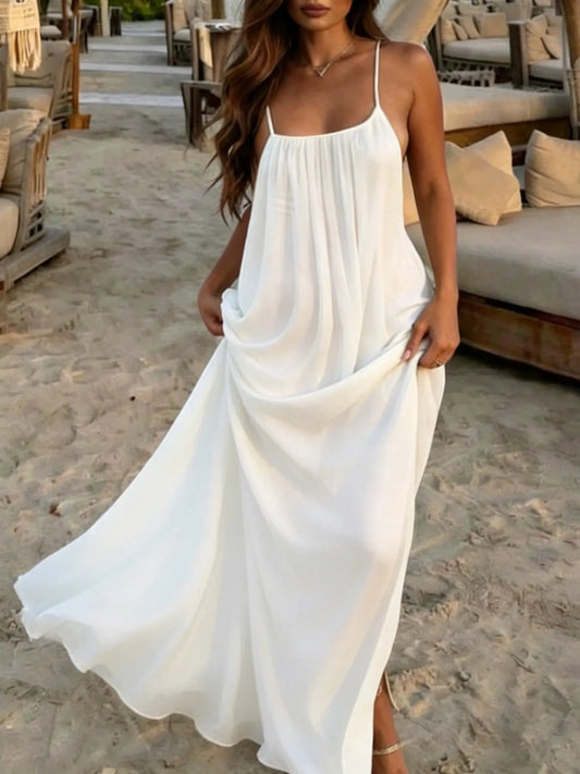 KAYWIDE Basic Simple Loose Moonlight Adjustable Buckle Sleeveless Long Dress, Comfortable and Stylish Summer Casual Fashion Dress