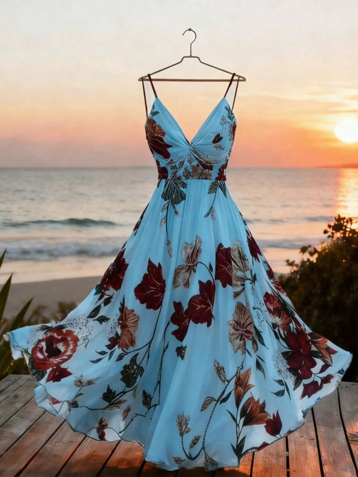 Women's Plus Size Elegant Casual Floral Print Sleeveless Dress, Comfortable Stylish and Chic Summer Dress, Casual Beach Sundress, Perfect for Daily Wear
