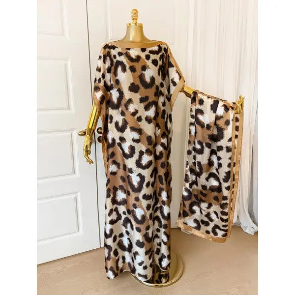 【MOOMOO】Women's Elegant Floral Print Polyester Moo Moo & Matching Scarf Set - Multicolor, Lightweight Boho Loose-Cut Cape Cover Up, Female Swimwear Accessory, 2-Scenario Use (Beach, Loungewear), All Seasons Casual, Fabric Style 03, Sohochic