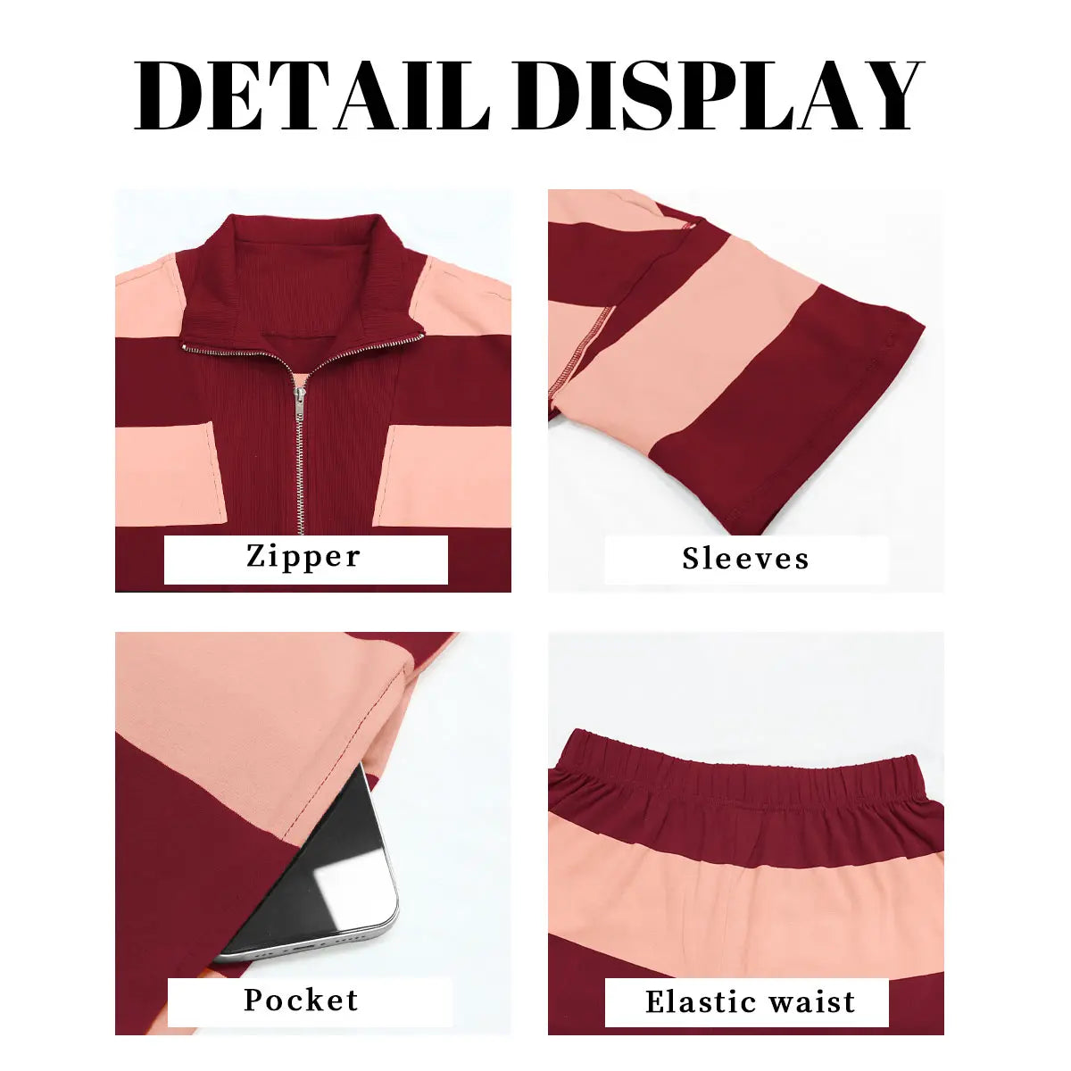 ETCYY Women's Plus-Size 2-Piece Cotton Casual Lounge Set - Black & White Striped Oversized Shirt & Shorts, Streetwear, Everyday Wear, Comfy Trendy Clothing for Travel & Workout